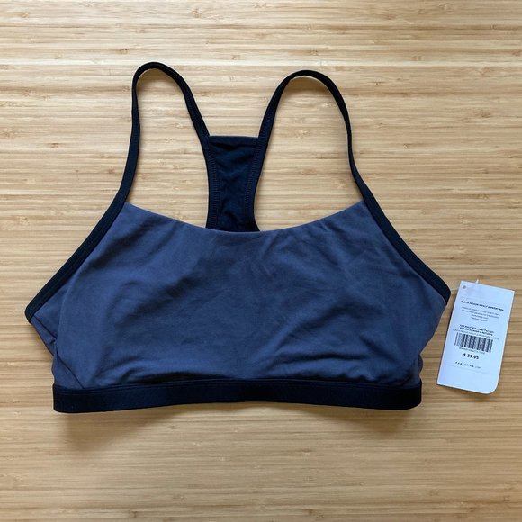 NWT Fabletics Black + Grey Portia Racerback Sports Bra - Picture 4 of 6